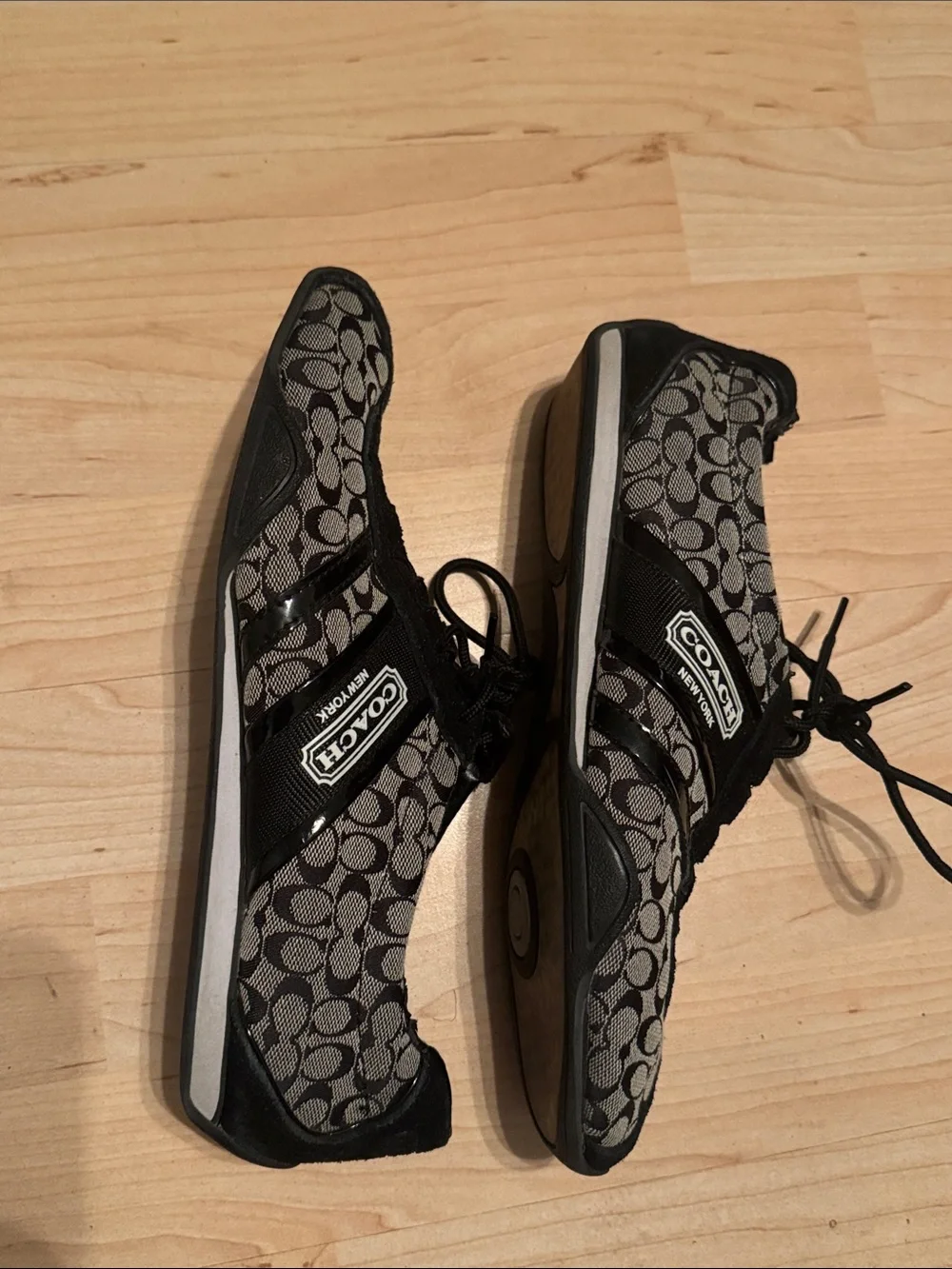 Coach Black and Gray Signature Logo Sneakers